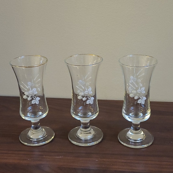 Set of 3 mini retro drinking glasses - Picture 1 of 12